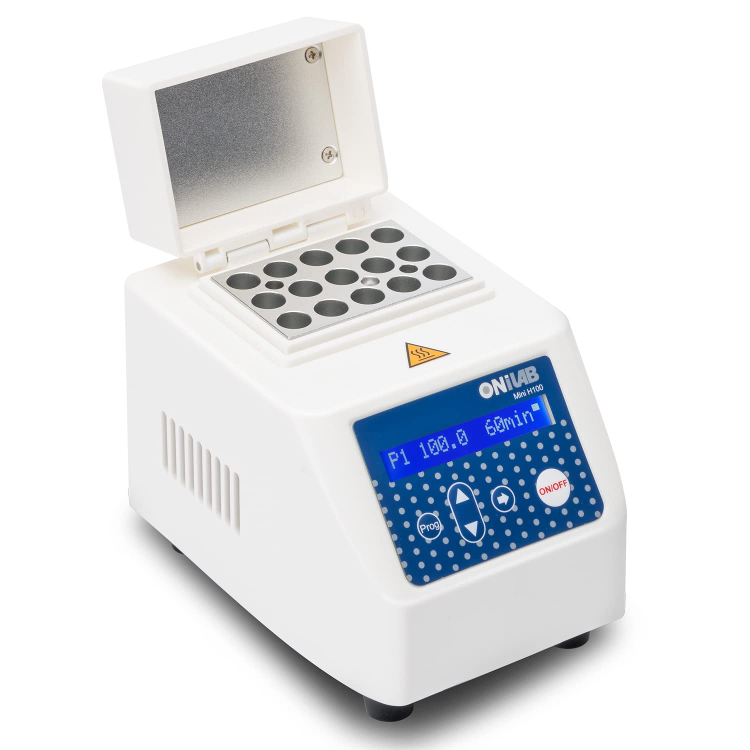 ONiLAB Mini Dry Bath Incubator,15 x1.5ml Aluminium Heating Block, LCD Display, Timer Control,UP to 100°C， ± 0.5°C Accuracy,9 Programs in Memory