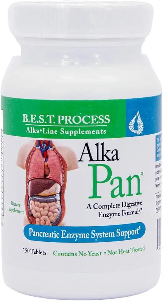 Alka•Pan Best Process Alkaline — Natural Digestive Supplement — Pancreatic Enzymes with Antioxidant-Rich Superfoods & Digestive Herbs