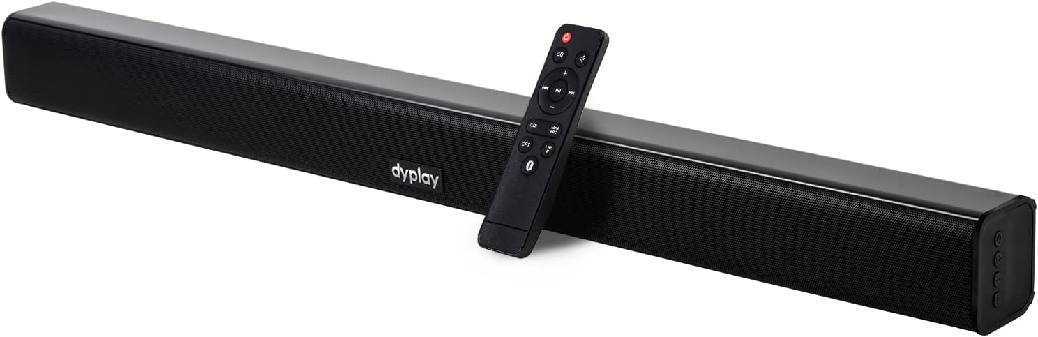 Sound Bar, 30-Inch 50-120W(Peak) Sound Bars for TV, 2.0 Channel Soundbar, 3 EQ Modes, Bluetooth 5.0, Optical/HDMI/AUX/USB/Optical Connection