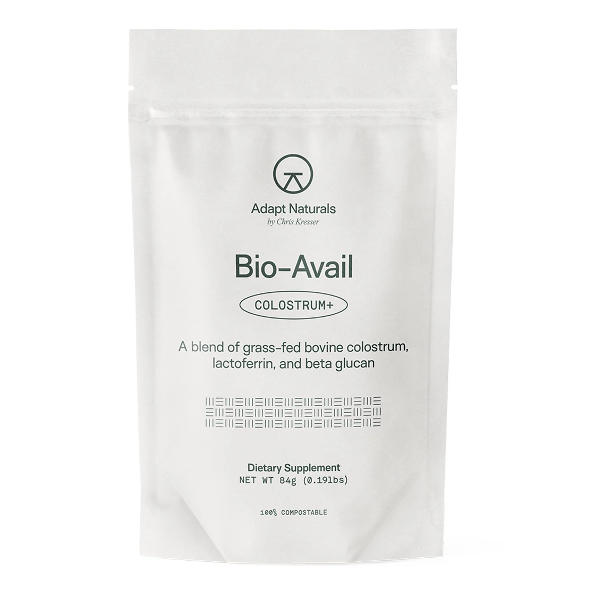 Adapt Naturals Bio-Avail Colostrum+ - Grass Fed Bovine Colostrum Powder 40% IgG, 2,500 mg - Lactoferrin, Beta Glucan - Gut Health, Immunity