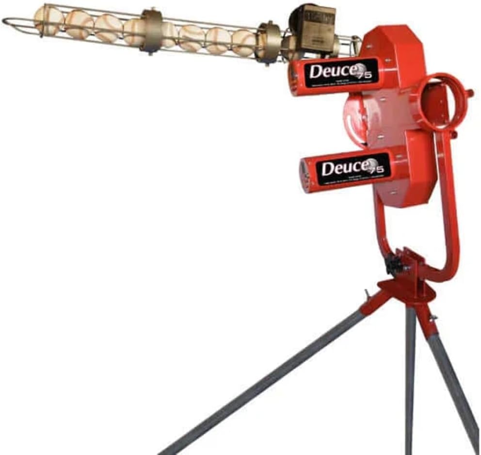 HEATER SPORTS Deuce 75 MPH Two Wheel Baseball Pitching Machine for Kids, Teens, Adults, and Teams, Uses Pitching Machine Baseballs & Real Baseballs