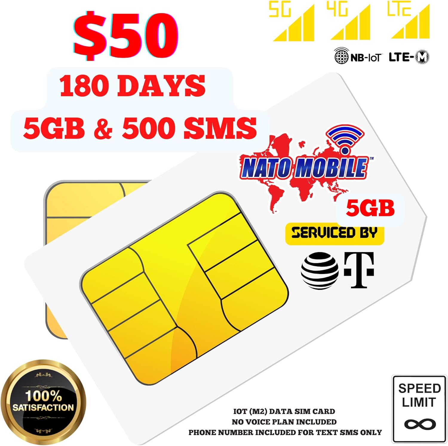 NATO Mobile Prepaid SIM Card | 5GB 180-Day 4G LTE