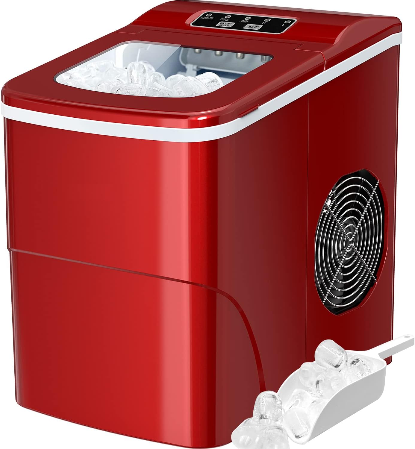 Silonn Ice Maker Machine for Countertop, 9 Bullet Cubes Ready in 6 Minutes, 26lbs 24Hrs Portable Self-Cleaning