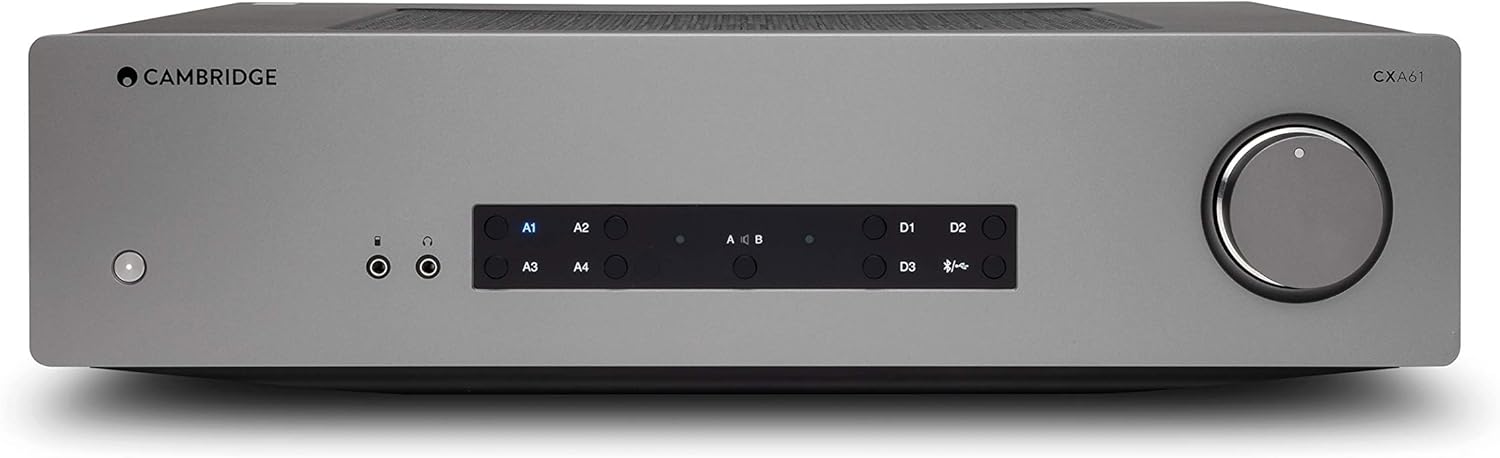 Cambridge Audio CXA61 Stereo Two-Channel Amplifier with Bluetooth and Built-in DAC - 60 Watts Per Channel (Lunar Grey)