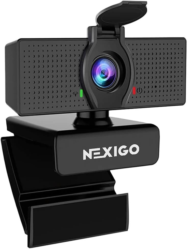 NexiGo N60 1080P Web Camera, HD Webcam with Microphone, Software Control & Privacy Cover, USB Computer Camera, 110-degree FOV, Plug and Play