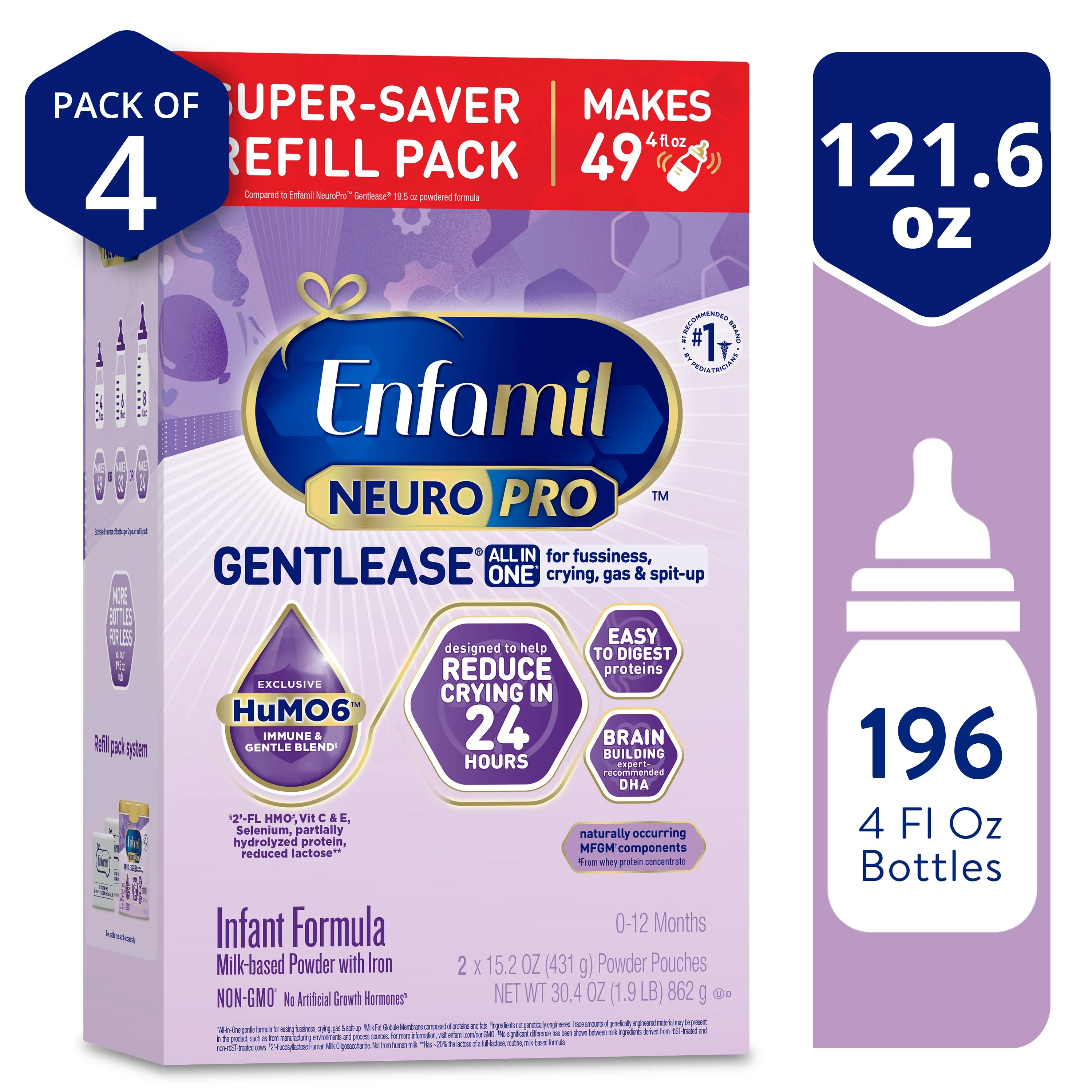 Enfamil NeuroPro Gentlease Baby Formula, Infant Formula Nutrition, Brain Support that has DHA, HuMO6 Immune Blend, Designed to Reduce Fussiness