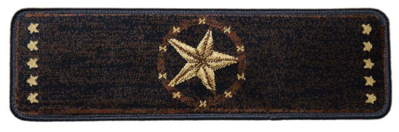 Dean Non-Slip Pet Friendly Carpet Stair Step Cover Treads - Western Star (15) 31x22 x 9x22 Plus 27x22 x 39x22 Landing Mat