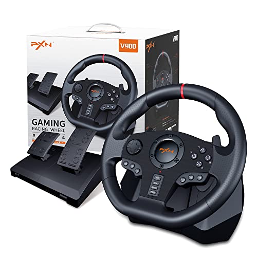 PXN V900 Gaming Steering Wheel - 270/900° Sim Xbox Racing Wheel with Pedals Paddle Shifter - for Xbox One,Series S|X, PC, PS4, Switch, Android TV