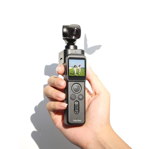 Feiyu Pocket 3 Kit: Remote Handle&Camera – Camera with 3-Axis Gimbal, Cordless Detachable Designed, Magnetic Mount, for Travel, Car Vlog