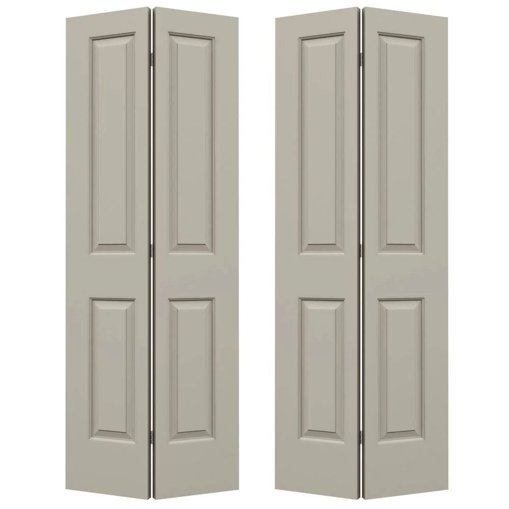 JELD-WEN 72 in. x 80 in. Cambridge Desert Sand Painted Smooth Molded Composite MDF Closet Bi-Fold Double Door