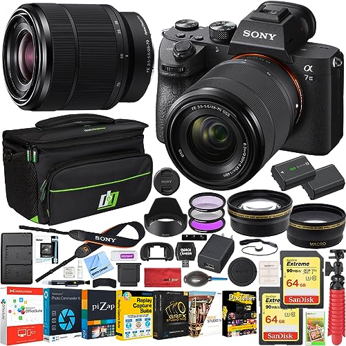 Sony a7III Full Frame Mirrorless Camera with FE 28-70mm F3.5-5.6 OSS Lens Kit ILCE-7M3K/B Bundle with Telephoto and Wide-Angle Lens Set