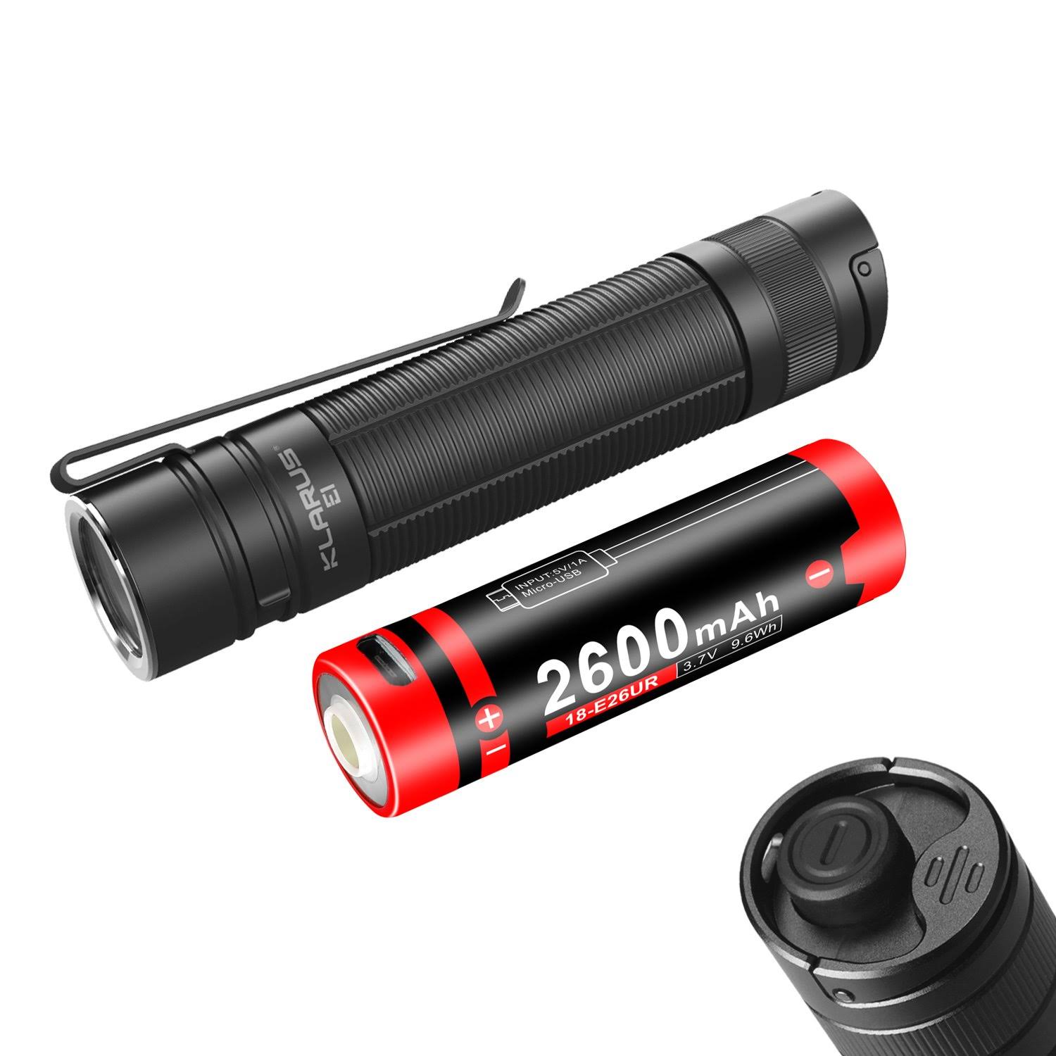 Klarus E3 Cree XHP35 HD LED 2200 Lumens Rechargeable Tactical Flashlight Torch - Avayadevconnect