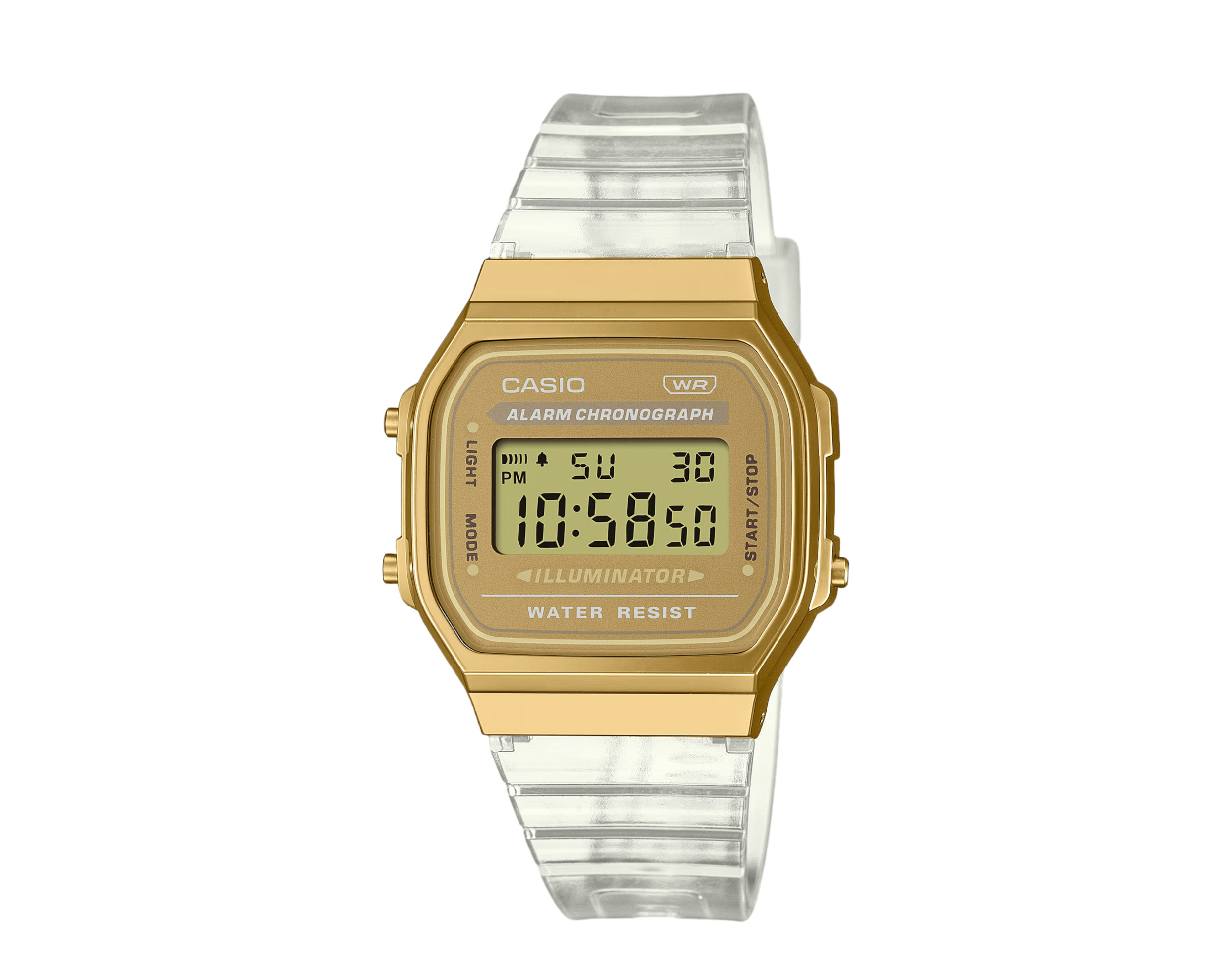 Casio Vintage Digital Gold/Clear Watch A168XESG-9AVT