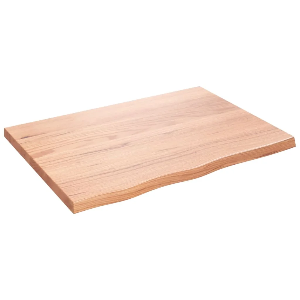 OWSOO Wall Shelf Light Brown Oak, Handmade with Live Edge, Rustic Storage for Cabinet and Desk