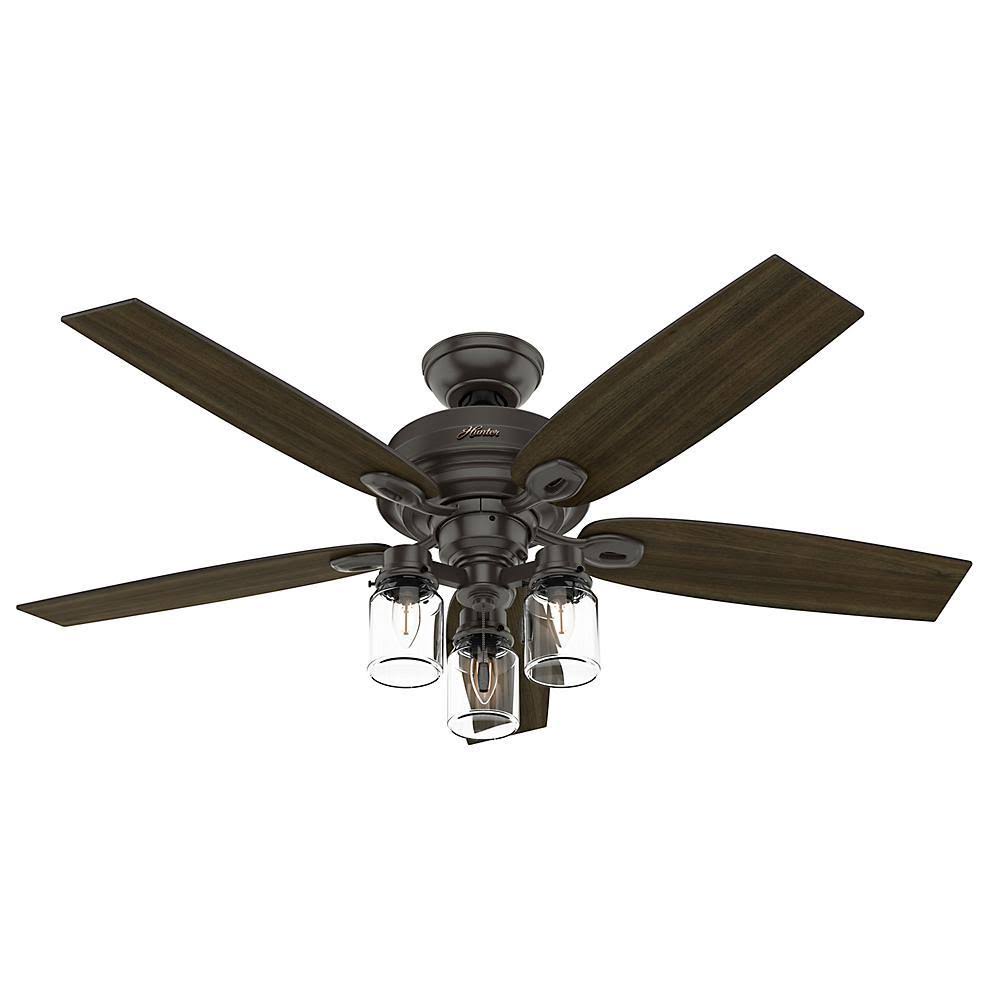 Hunter Crown Canyon II 52 in. LED Indoor Noble Bronze Ceiling Fan with Light Kit 50427