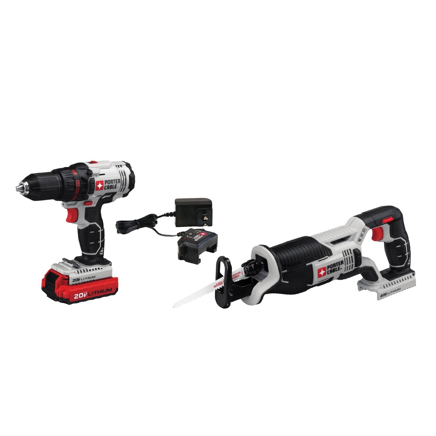 Porter-Cable PCCK603L2 20V Max Cordless Drill Driver and Reciprocating Saw Combo Kit