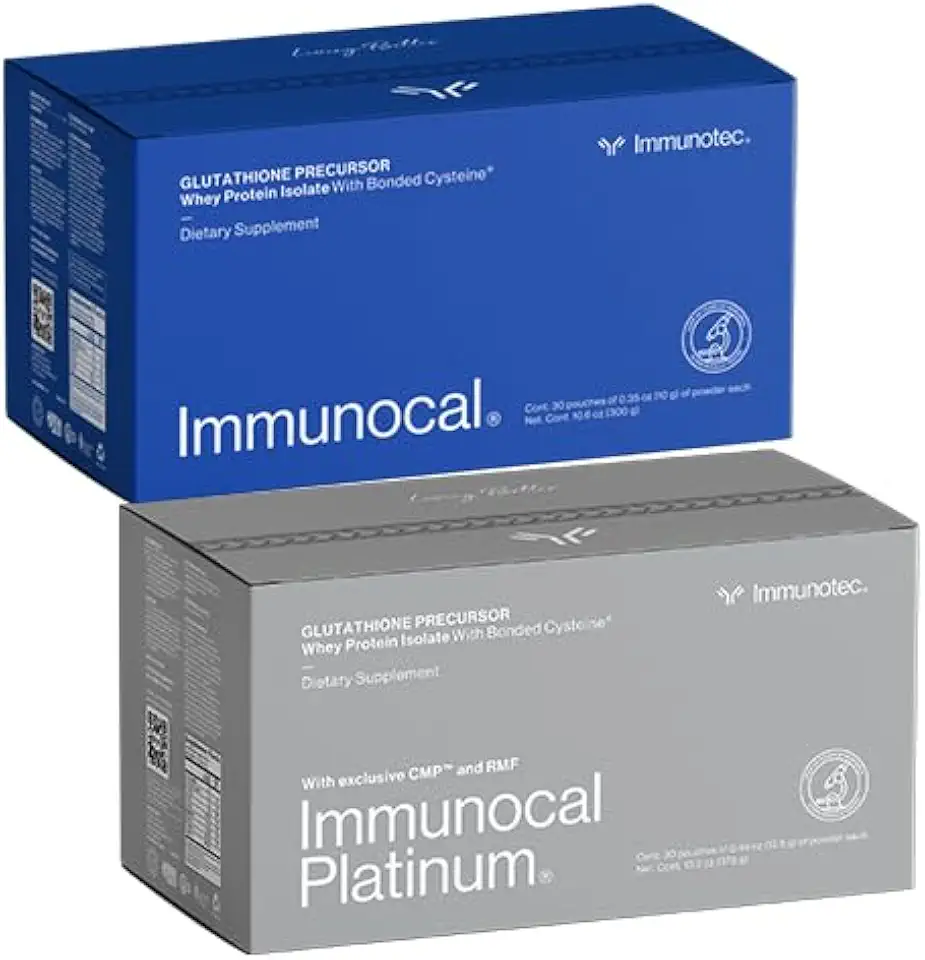 Immunocal Pack of 2 (1 Regular and 1 Platinum) – Glutathione Precursor, Whey Protein Isolate, Master Antioxidant, Immune Support