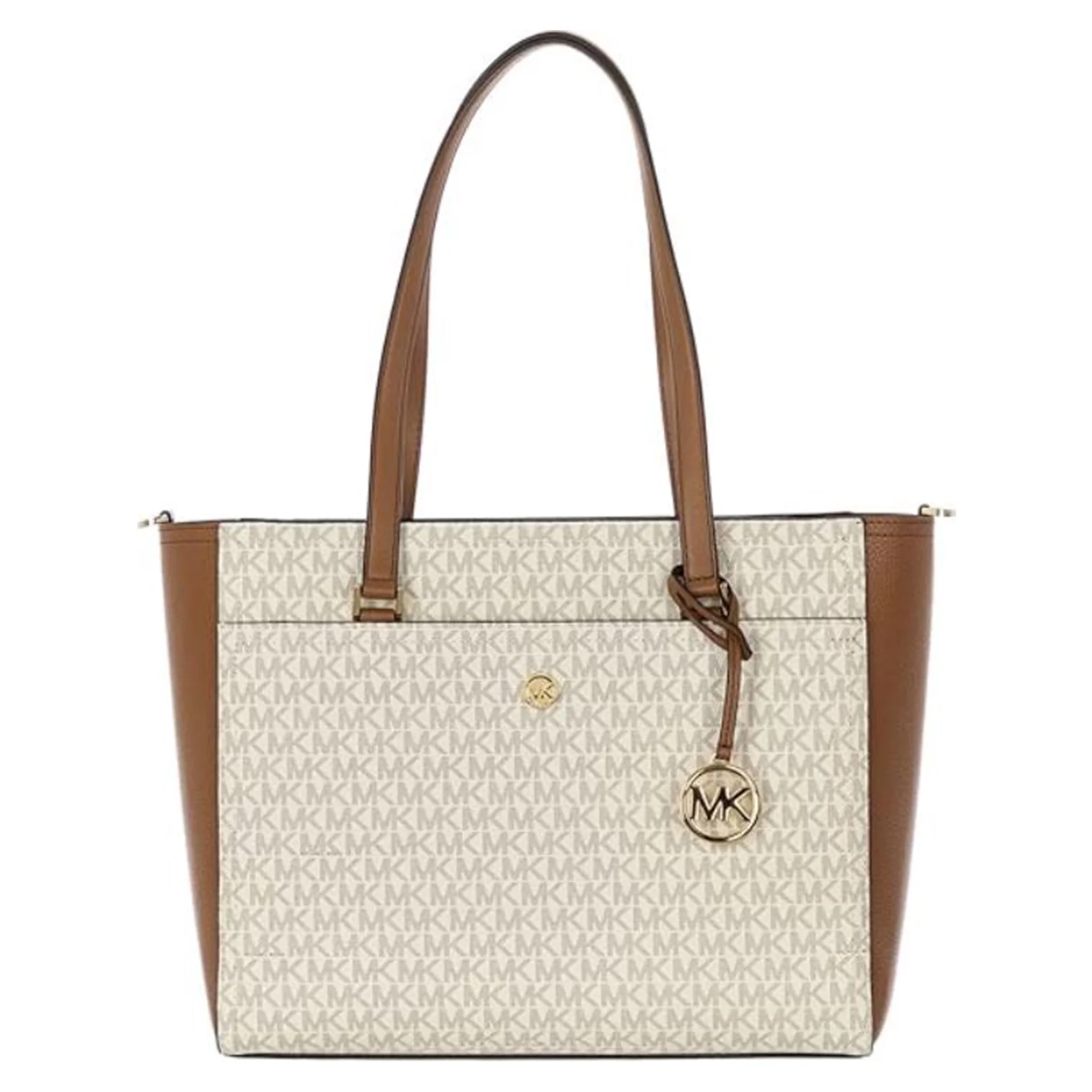 Michael Kors Maisie Large Leather 3 in 1 Tote Bag - Vanilla/Brown
