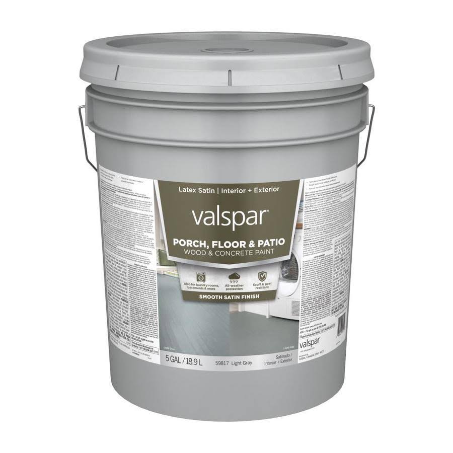 Valspar Porch and Floor Light Gray Satin Interior or Exterior Porch and Floor Paint (5-Gallon)