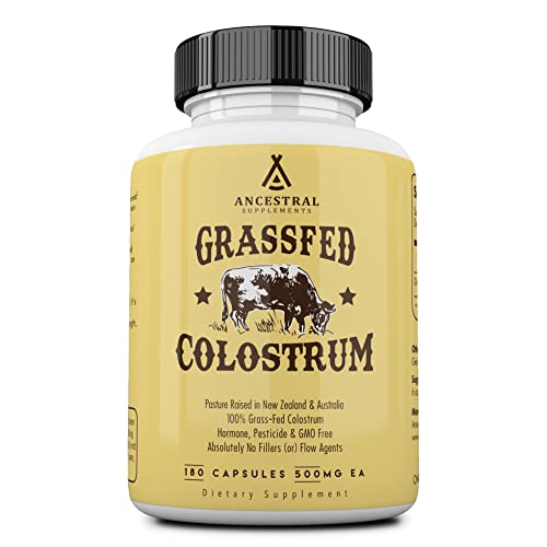 Ancestral Supplements Grass Fed Beef Colostrum Supplement, 3000 mg, Offers Immune Support and Promotes Gut Health, Athletic Performance