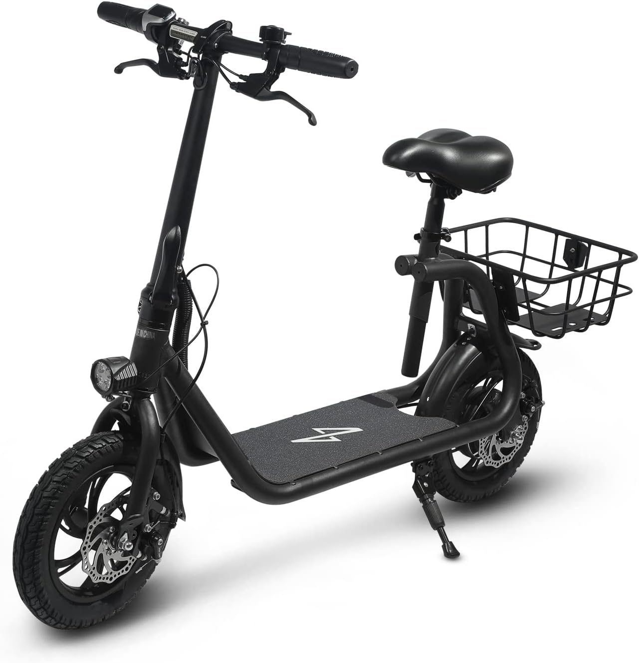 Phantomgogo Commuter R1 - Electric Scooter for Adults - Foldable Scooter with Seat & Carry Basket - 450W Brushless Motor 36V
