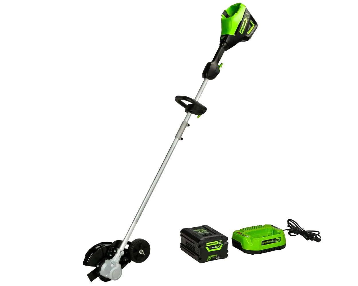 Greenworks Pro 8 in. 60-Volt Battery Cordless Edger Kits with 2.0 Ah Battery and Charger 2700103