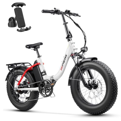 Hipeak Elias Ebike Folding Electric Bike for Adults|Powerful 750W Motor|Speeds Up to 25MPH|Large 48V 15Ah Removable Battery 20"x4.0"Fat Tire Bicycle