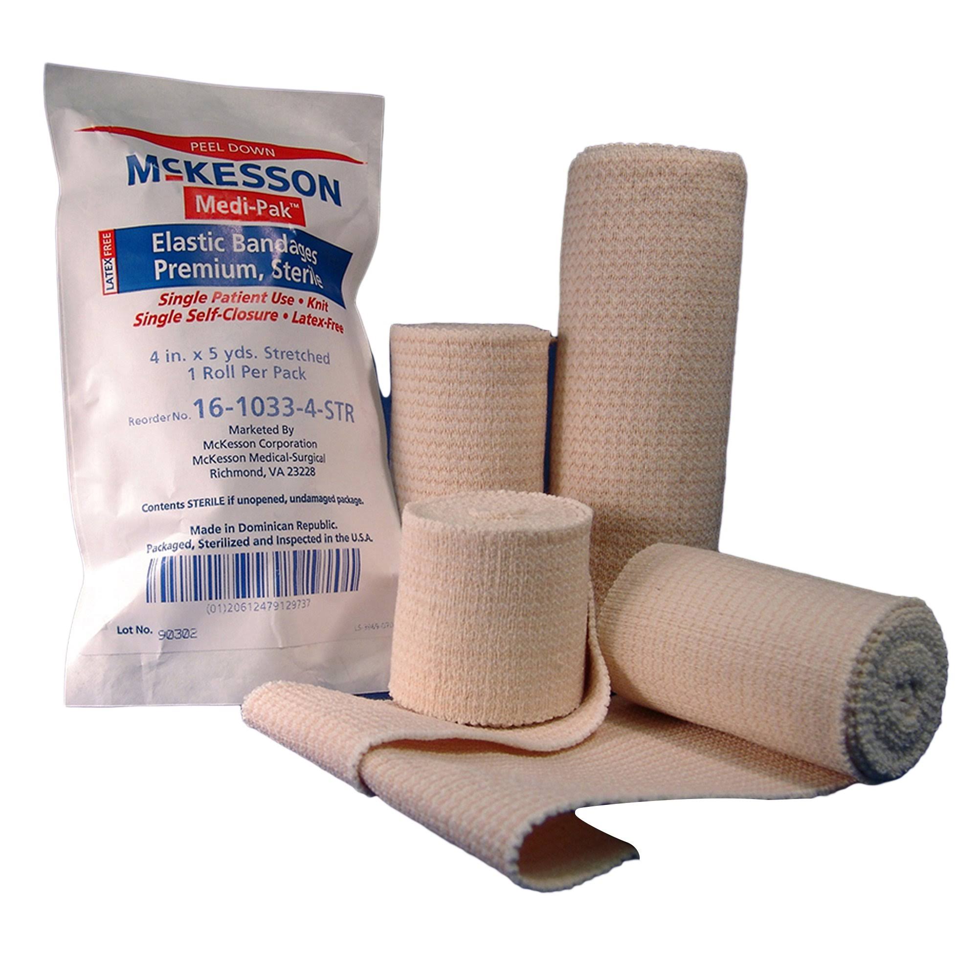 McKesson Sterile Elastic Bandage, 4 inch x 5 Yard, White; Case of 36