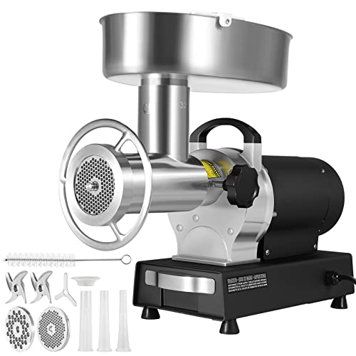 VEVOR Electric Meat Grinder, 992 Lb/H Capacity, 1100W (4600W MAX) Industrial Meat Mincer w/ 2 Blade, 3 Grinding Plates