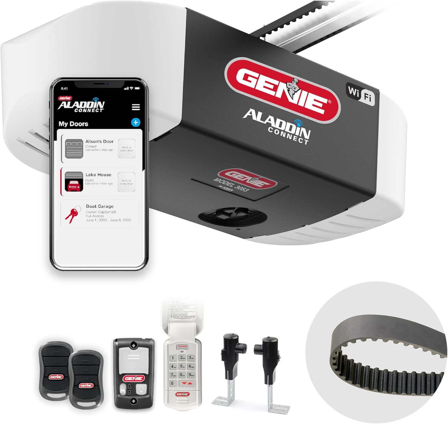 Genie QuietLift Connect – WiFi Smart Garage Door Opener with Added Wireless Keypad