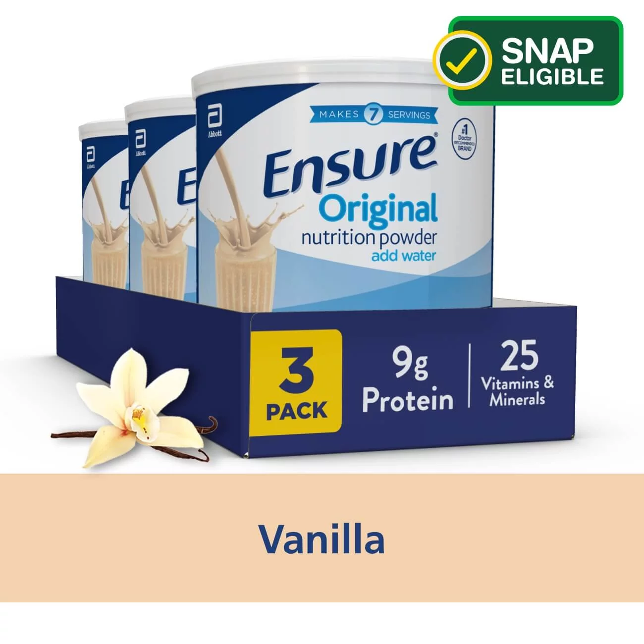 Ensure Original Nutrition Powder, Vanilla, 14 oz, 3 Count - Radiant Selections