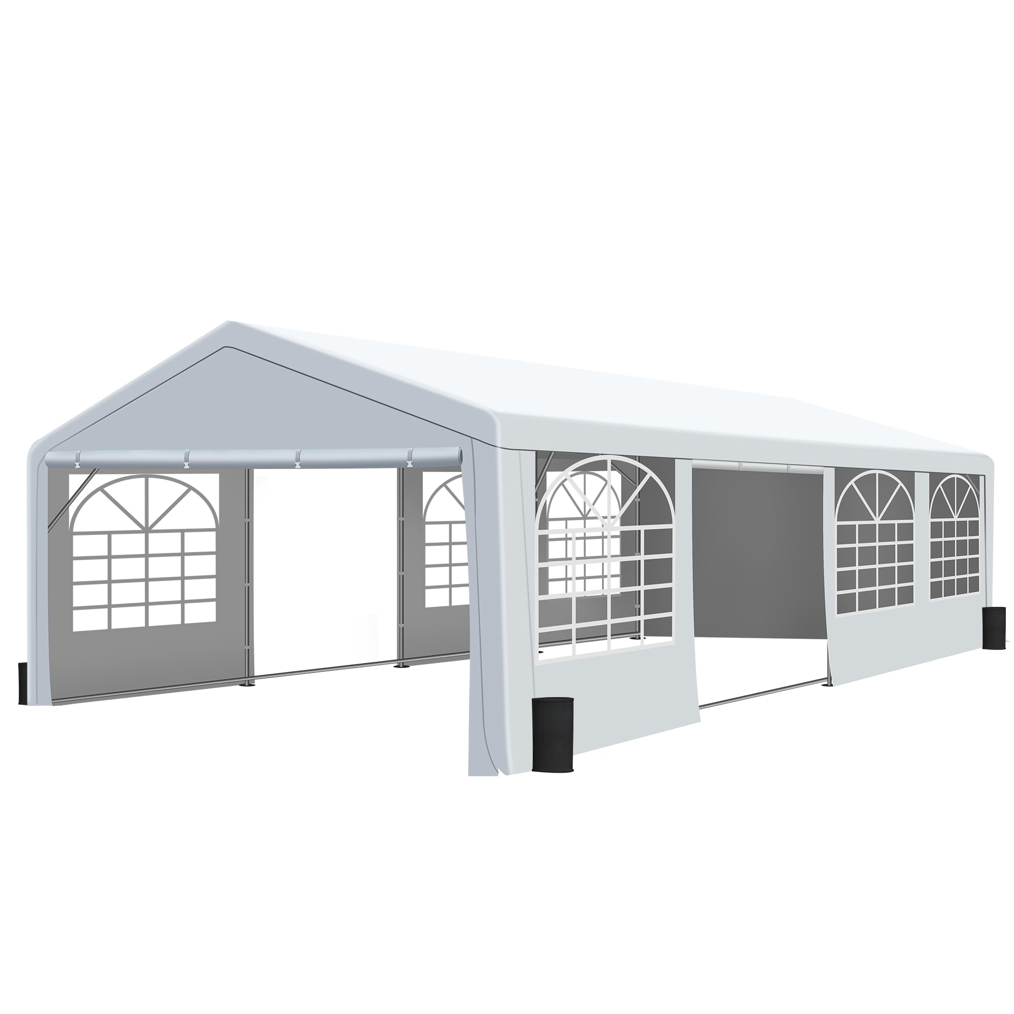 COVERONICS 20x30FT Patio Party Tent with Windows - Heavy Duty Wedding Tent with 2 Roll-up Doors, Canopy Gazebo for Outdoor Activities, Party Events