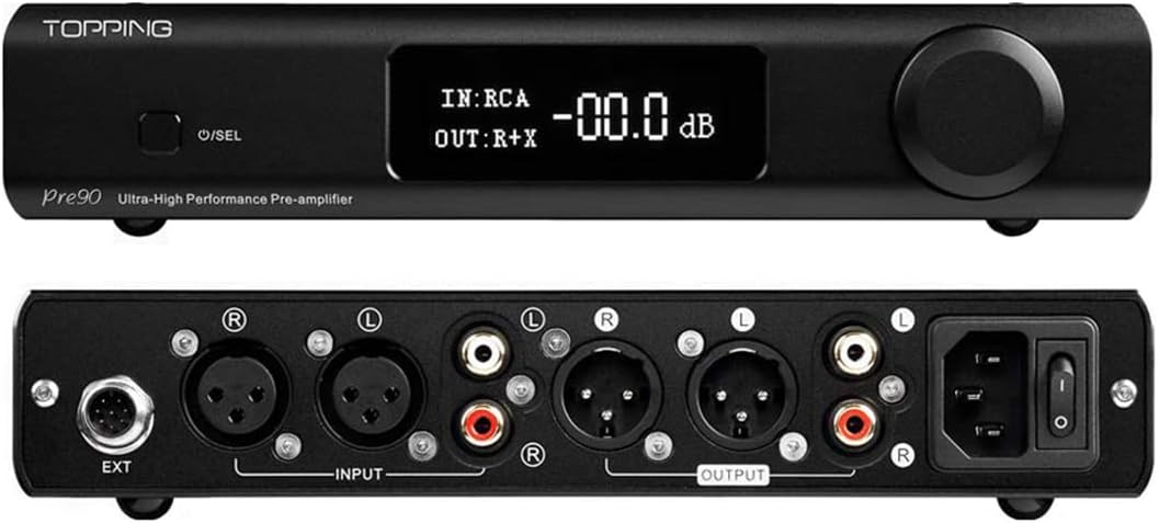Topping PRE90 Preamplifier Preamp Amplifier Pre-amp Ultra-High NFCA Modules RCA Balanced XLR Output for D90se D90 A90 EXT90 Audio DAC with Remote