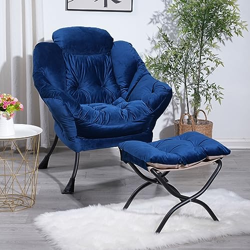 Living Room Chairs Modern Cotton Fabric Lazy Chair, Accent Contemporary Lounge Chair