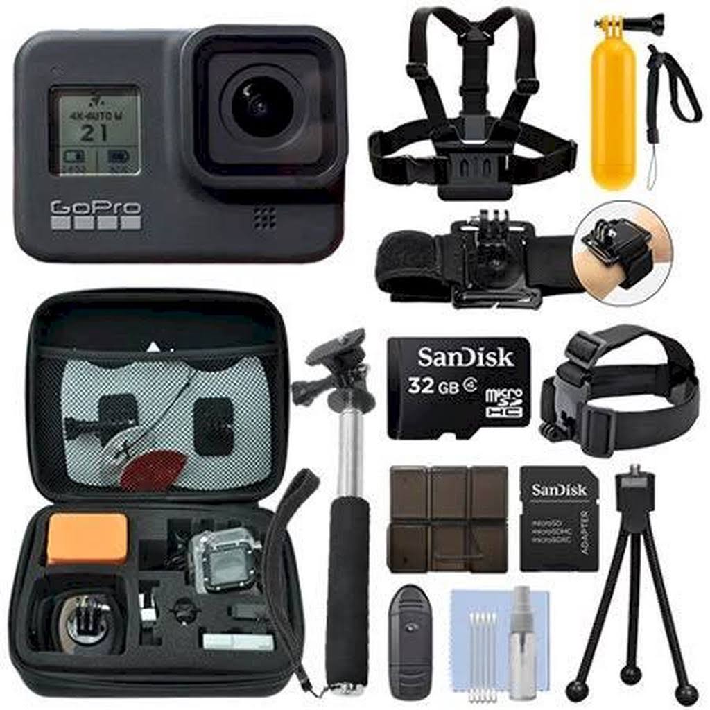 GoPro HERO8 Black 12 Mp Waterproof 4K Camera Camcorder + 32GB Action Bundle - Megean