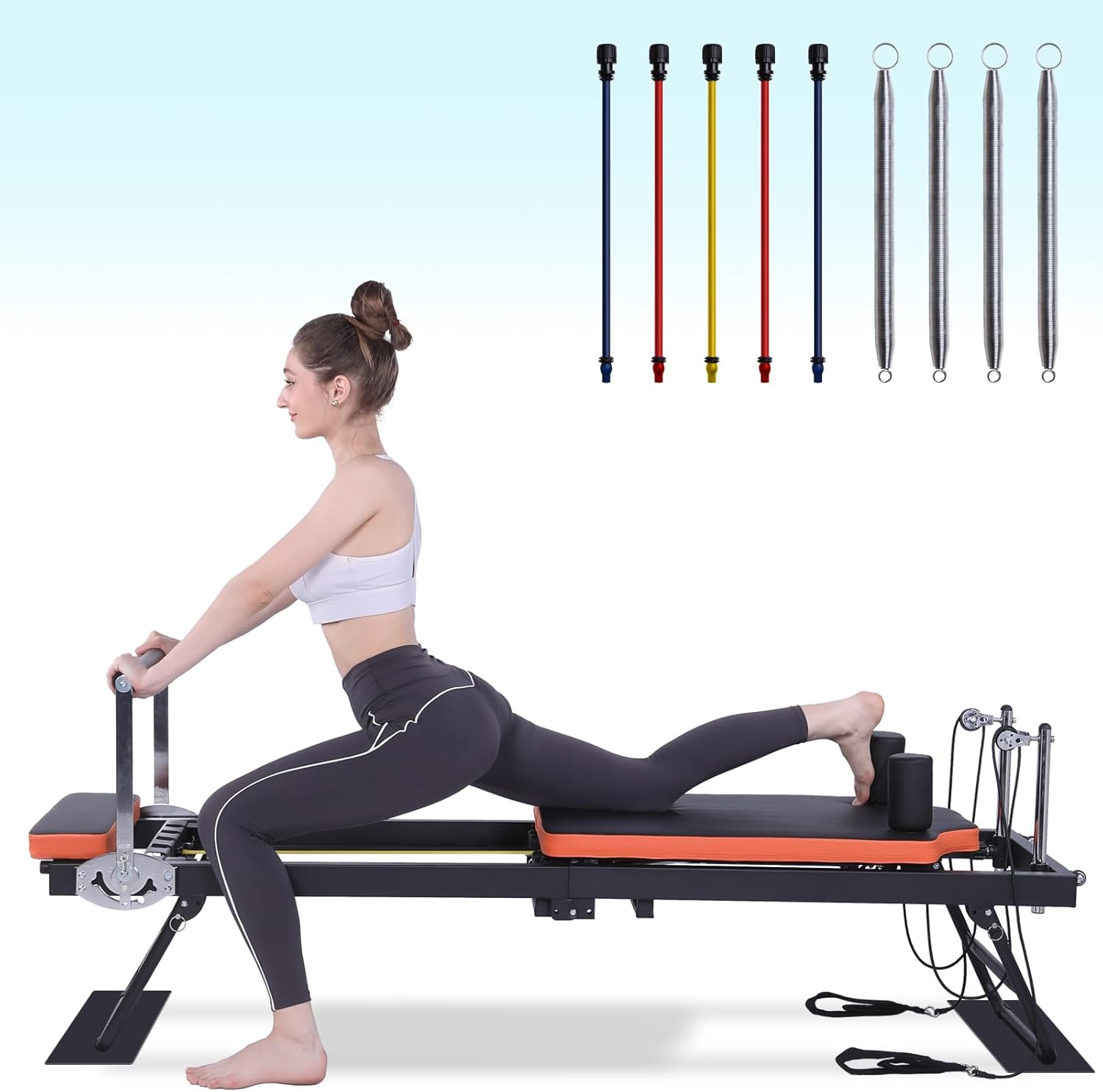 Pilates Reformer,Dpiolrcag Foldable Pilates Machine & Equipment for Home Use and Gym Workout, Suitable for Advanced and Beginners Users