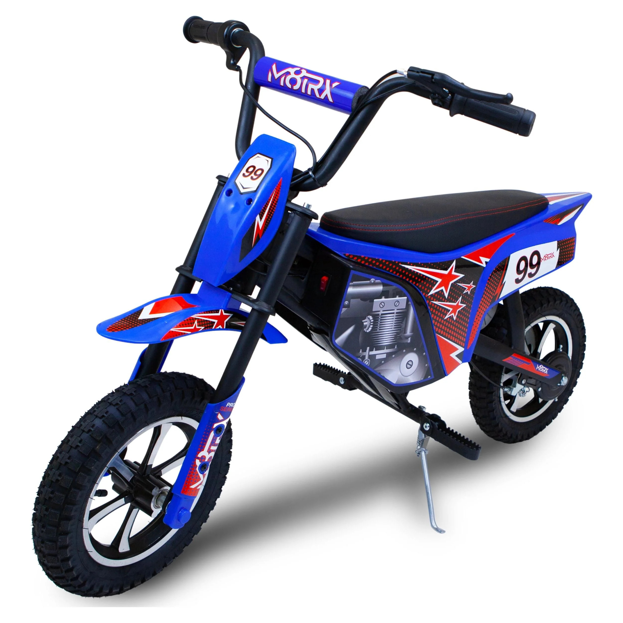 M8TRIX Blue 24V Electric Dirt Bike, Ride on Toy Motorcycle for Kids and Teens