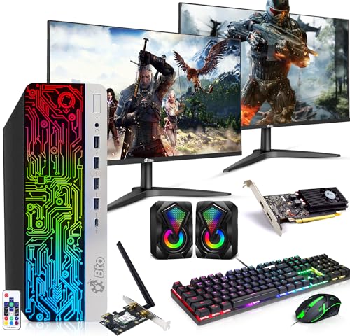 BTO G3 RGB Gaming Desktop PC &ndash; Intel i5 6500, 16GB DDR4 Ram, 512GB SSD, NVIDIA GeForce GT 1030, Dual 22-inch Monitors, Windows 10 Pro, RGB Set