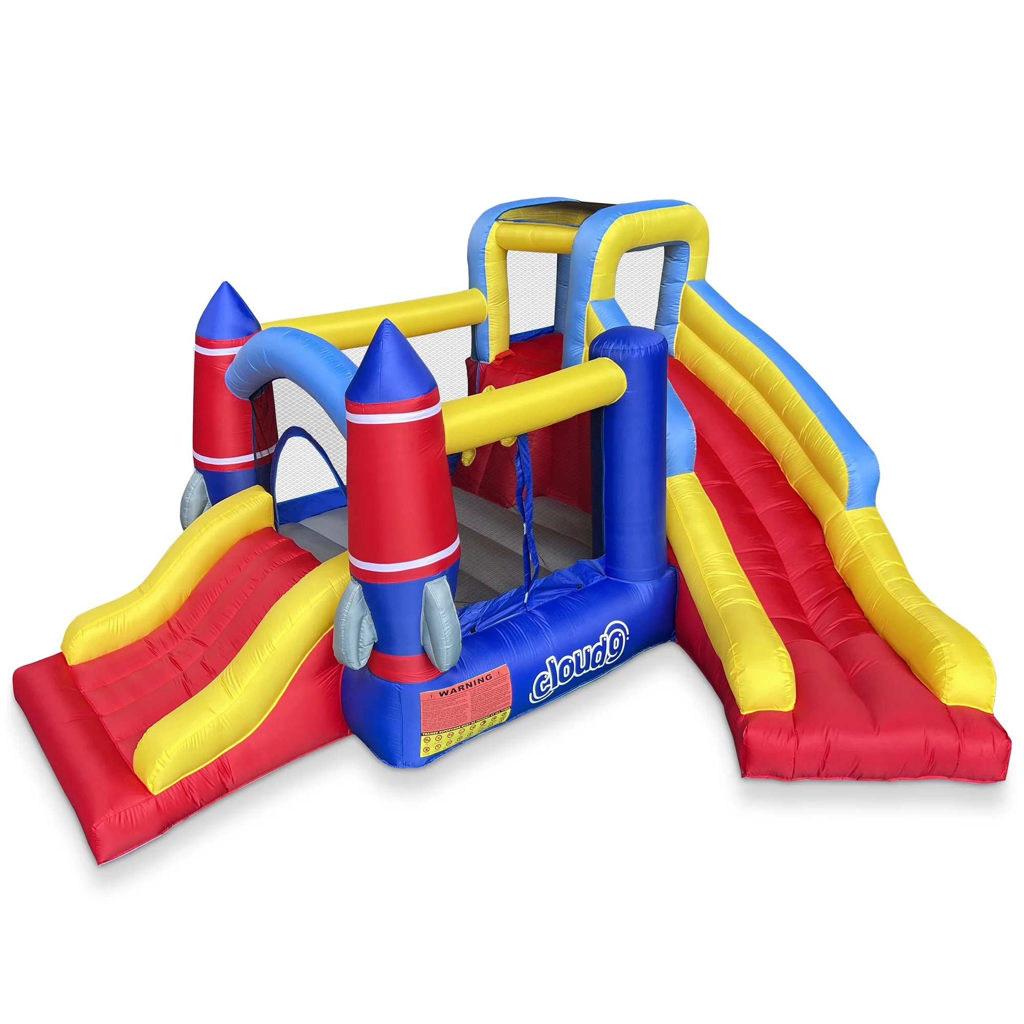 Cloud 9 Rocket Bounce House with Blower & Two Slides - Inflatable Bouncer for Kids