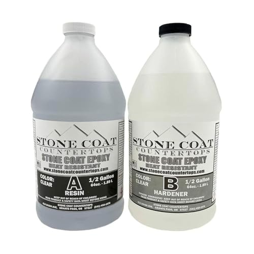 Stone Coat Countertops Epoxy Kit (1 Gal) – Heat Resistant, Food Safe Epoxy Resin, UV Resistance | DIY Craft Epoxy Resin Kit for Coating Kitchens