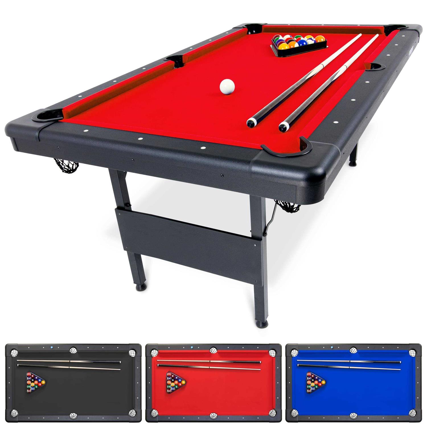 GoSports Billiards Table Portable Pool Table Includes Full Set of Balls 2 Cue Sticks Chalk and Felt Brush - Sports Supplies Online Store