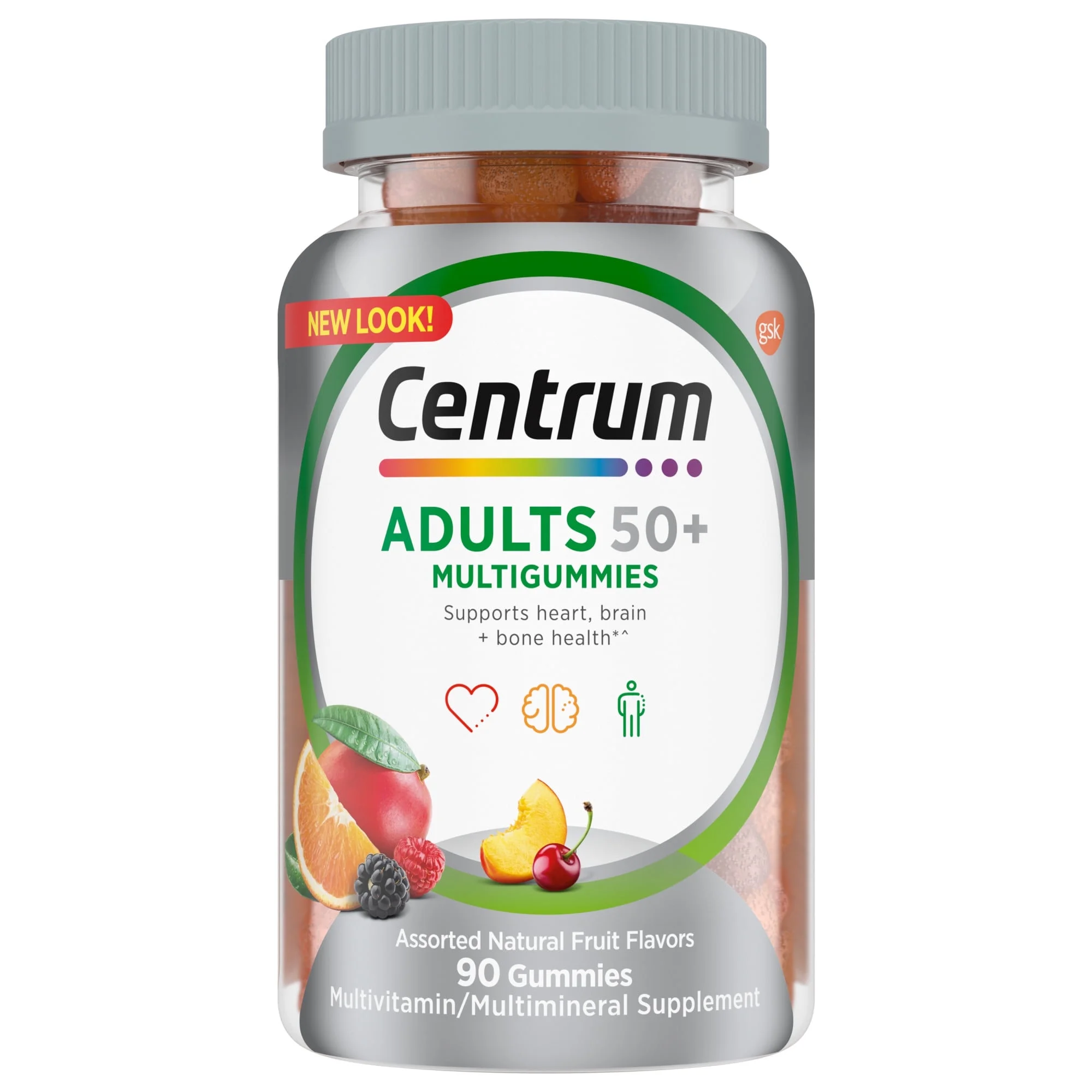 Centrum Multigummies Adult Over 50 Multivitamin Gummies, Assorted Fruit, 90 Ct - 2 Pack - Curated Treasures Market