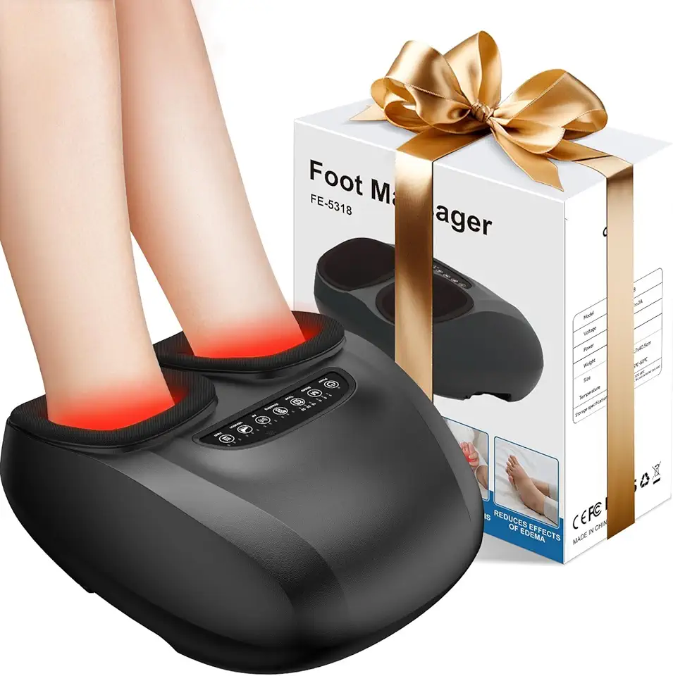 Sponsored Ad - Foot Massager Machine with Heat [2025 Upgraded], Shiatsu Deep Kneading Foot Massager for Plantar Fasciitis, 3 Heat Levels