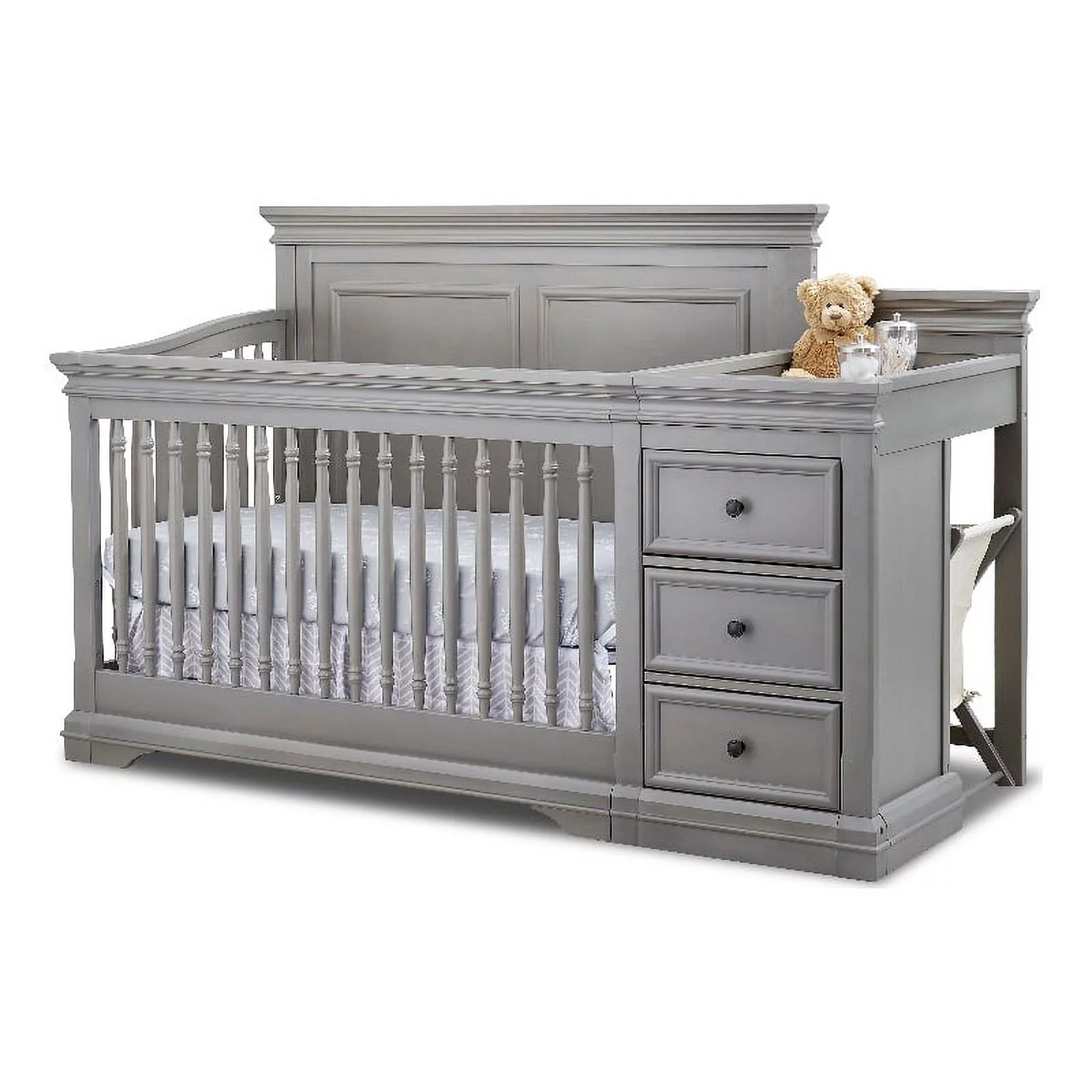 Sorelle Portofino Traditional Wood Crib & Changer in Weathered Gray - Curated Treasures Market