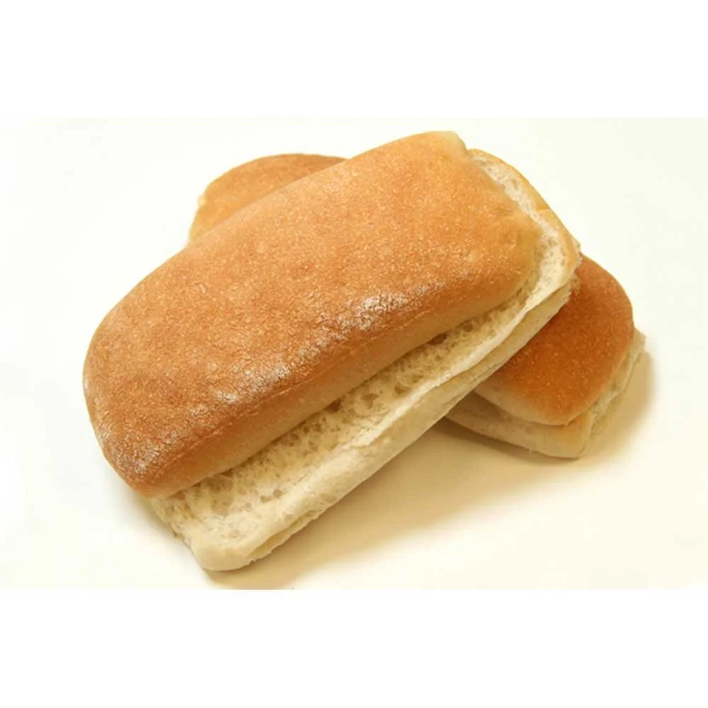 White Sliced Ciabatta Line Hoagie, 6.5 Inch - 36 Per Case.