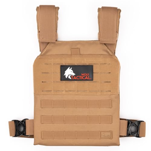 WOLF TACTICAL Simple Weighted Vest Men Womens Weighted Vest for Walking Running Training Rucking Adjustable Weight Vest
