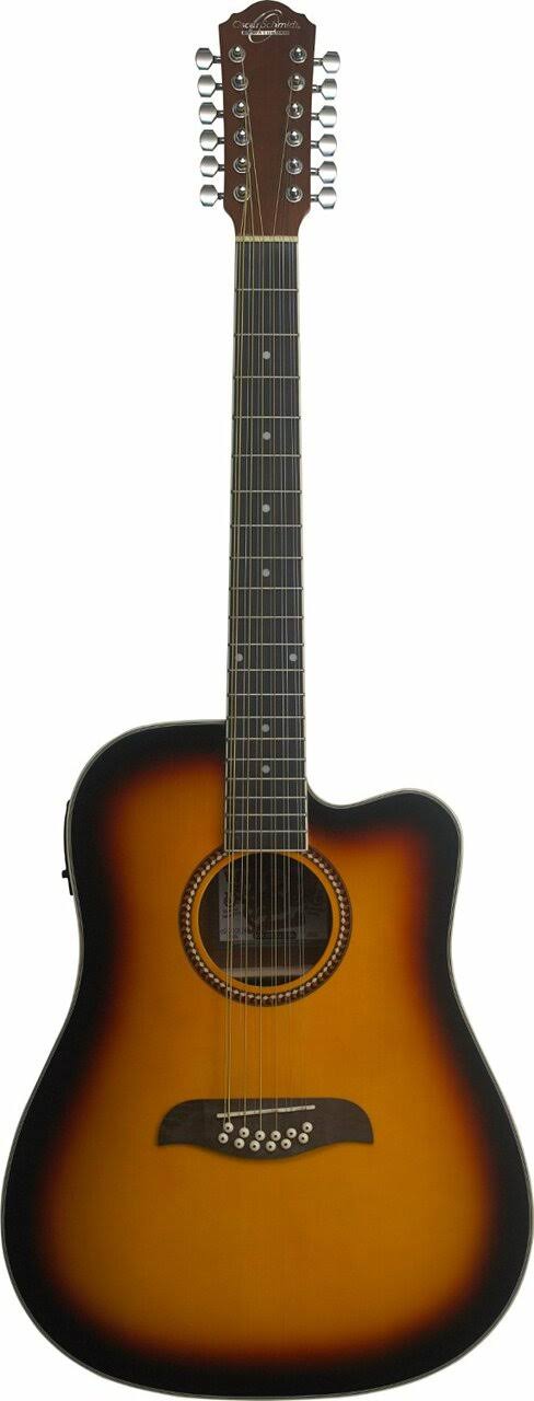 Oscar Schmidt OD312CETS Tobacco Sunburst 12-String Dreadnought Guitar - Megean