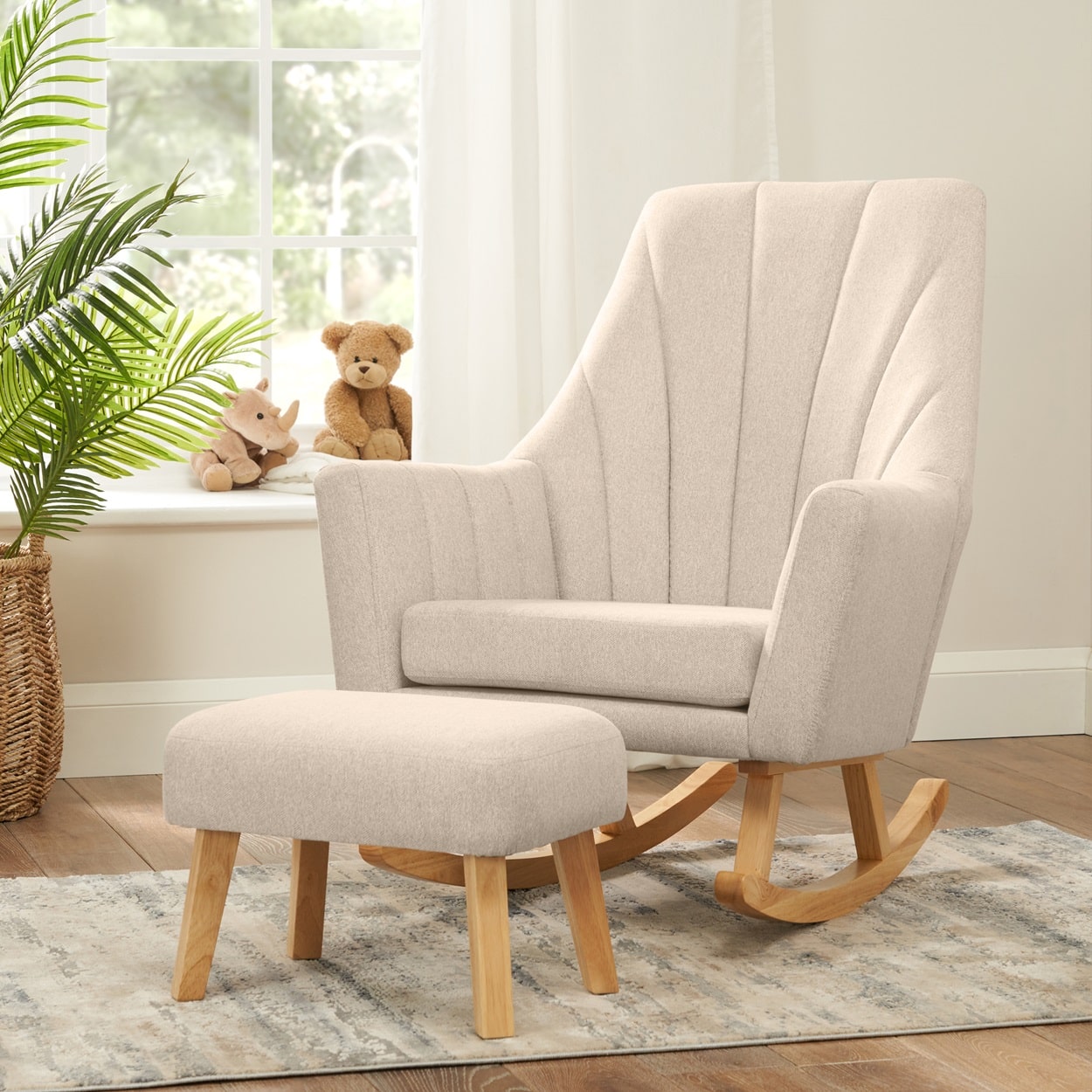 Tutti Bambini Isla Rocking Chair and Foot Stool Set – Cashmere