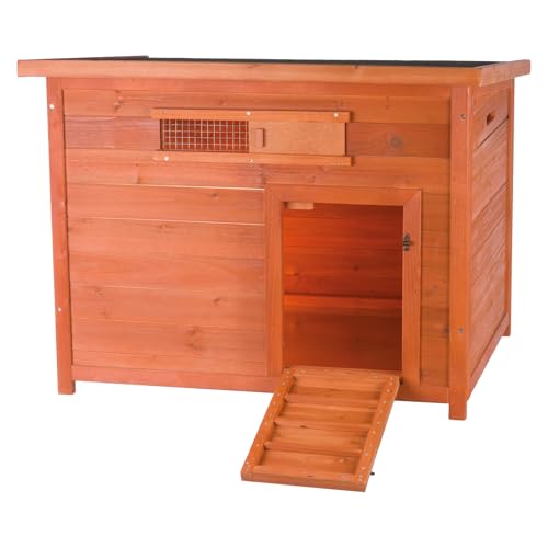 TRIXIE Natura Duck Coop &ndash; Wooden Duck House for Free Roaming Ducks &ndash; Chicken Crate Suitable for Quails and Other Poultry &ndash; in Brown