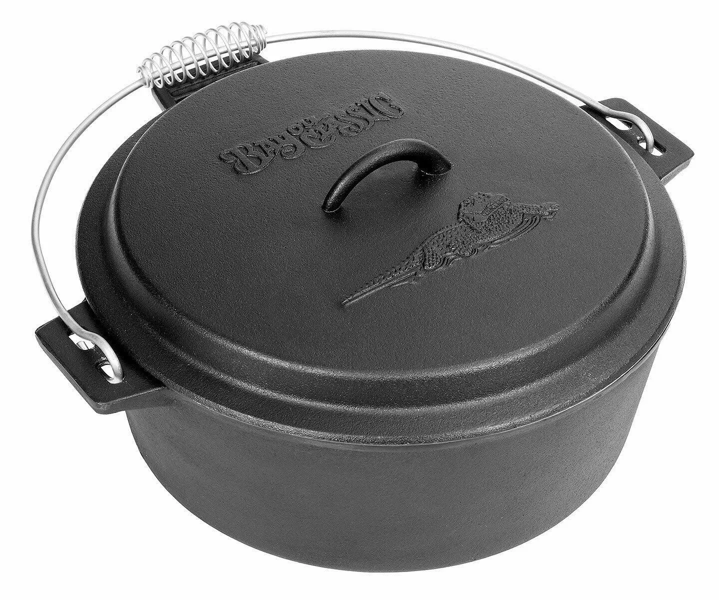 Bayou Classic 7410 Cast Iron Chicken Fryer with Dutch Oven Lid, 10 Quart,